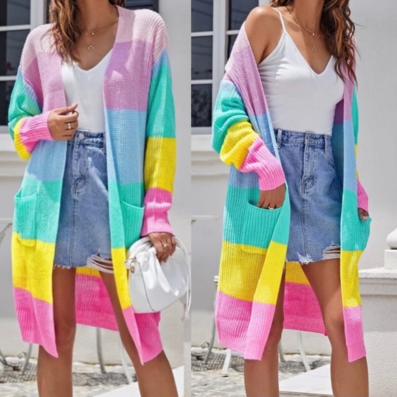 Sweaters Last One Pretty In Pastels Rainbow Cardigan Poshmark